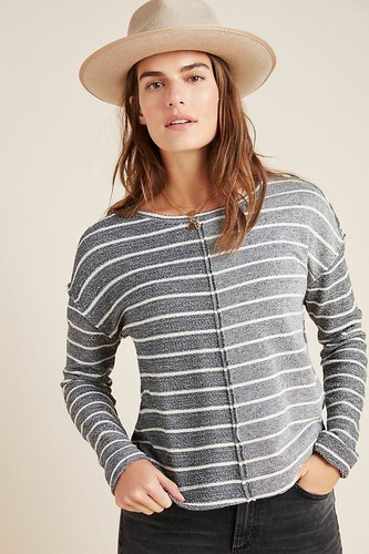 Suéter Anthropologie Devin Texturizado Gris Rayas Talla L - Imagen 4 de 4