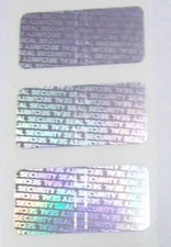SS5-1 100 to 1000 Security Seal .5" x 1" Product Protection TE Hologram Stickers