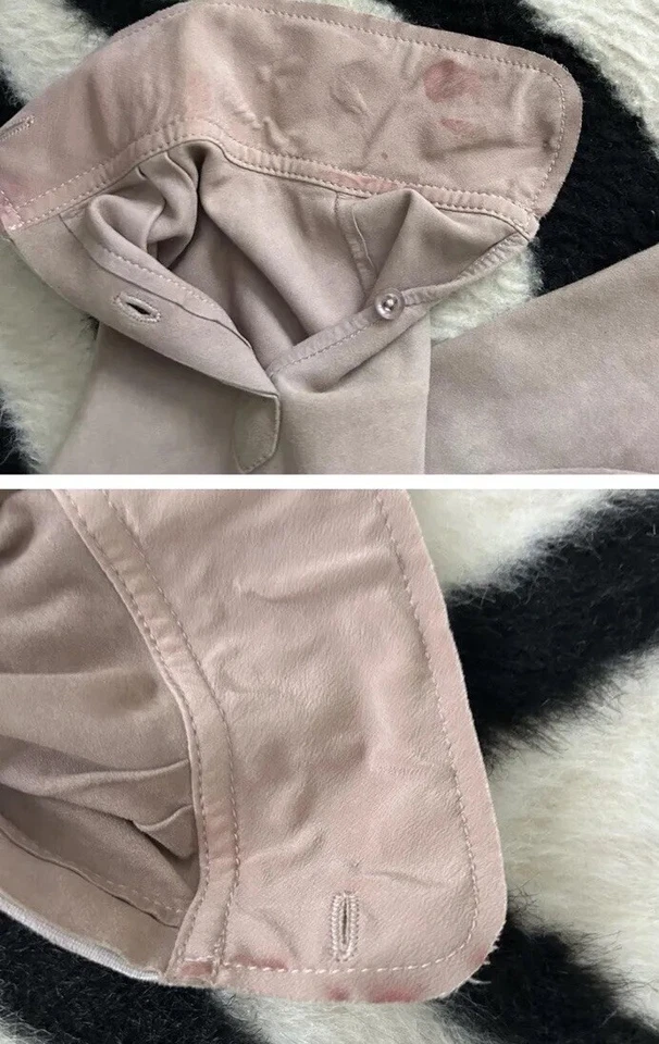 $1995 Ralph Lauren 0 X-Pequeña Camisa de Gamuza Lavanda Cuero RRL Etiqueta Púrpura Polo Foto 3 de 4