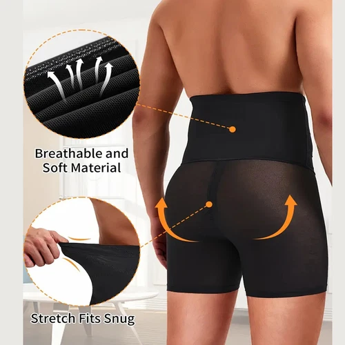 US Herren High Waist Kompression Boxershorts Bauch Slim Mieder Hose Body Shaper - Bild 7 von 30