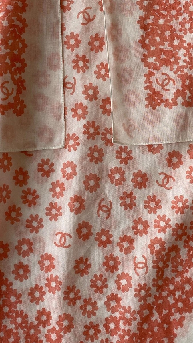 NEW CHANEL 22P CC LOGO FLOWERS PINK WHITE SKIRT 36 | eBay