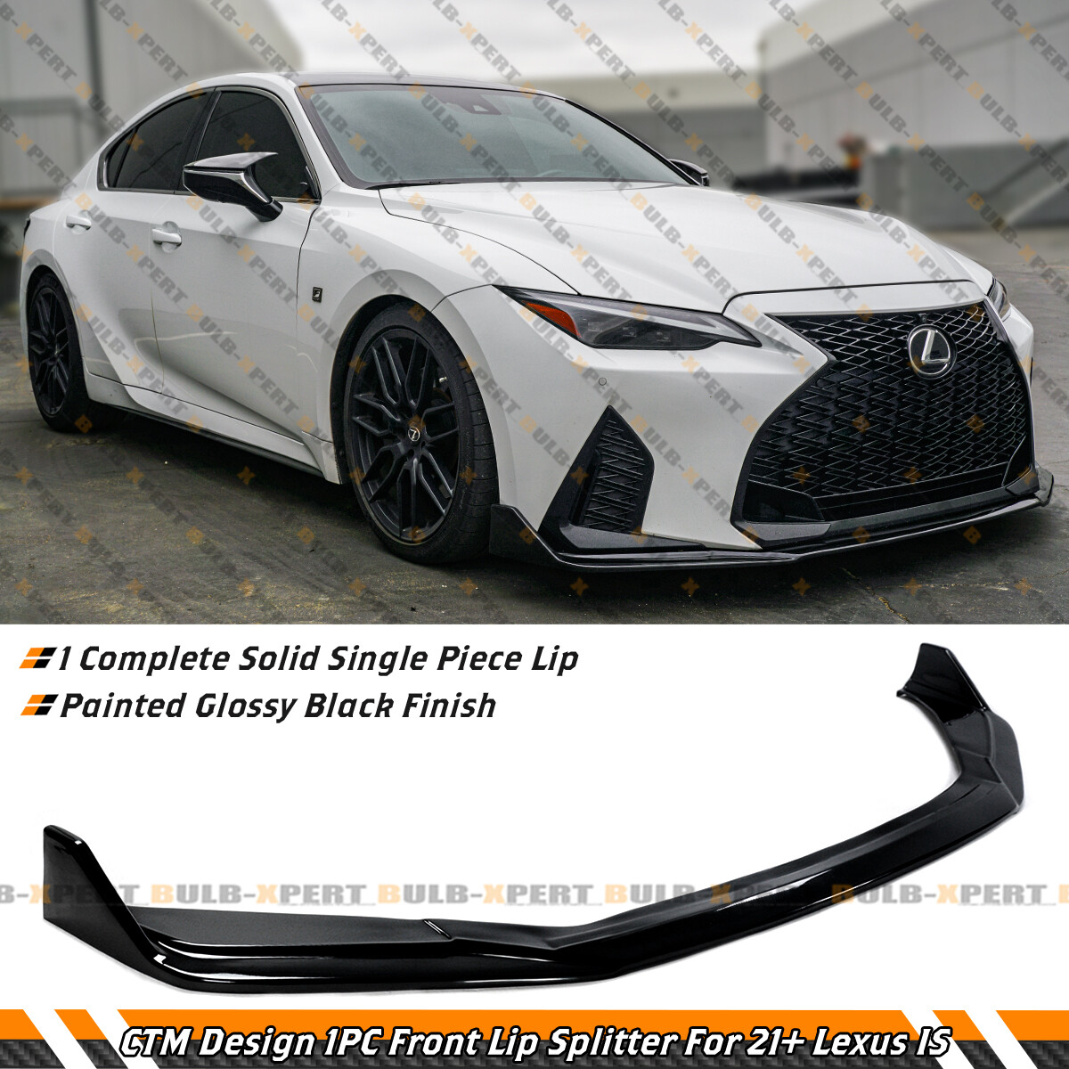 For 21-25 Lexus IS300 IS350 1pc CTM Design Gloss Black Front