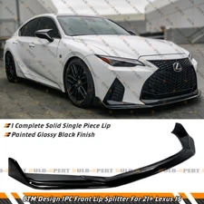 For 21-25 Lexus IS300 IS350 1pc CTM Design Gloss Black Front Bumper Lip Splitter