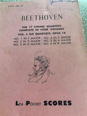 Score - Beethoven Six Quartets Op 18 - Lea Pocket Score.
