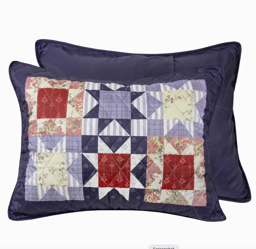 Стеганый комплект постельного белья Country Patchwork Americana Farmhouse с принтом коттеджкор - Изображение 4 из 4