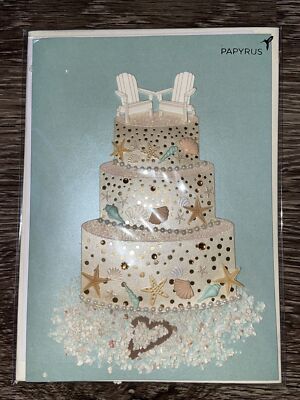 Papyrus Wedding Card - Beach Cake