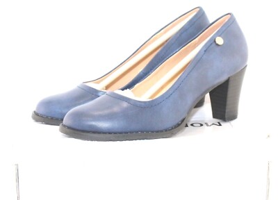 Monroe & Main womens basic pump slip on pump shoe Size 9 M Blue 2.5'' heel NEW