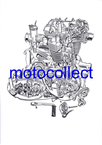 ROYAL ENFIELD Constellation Engine - Cutaway Drawing..A4..Free Postage Worldwide - Picture 7 of 12