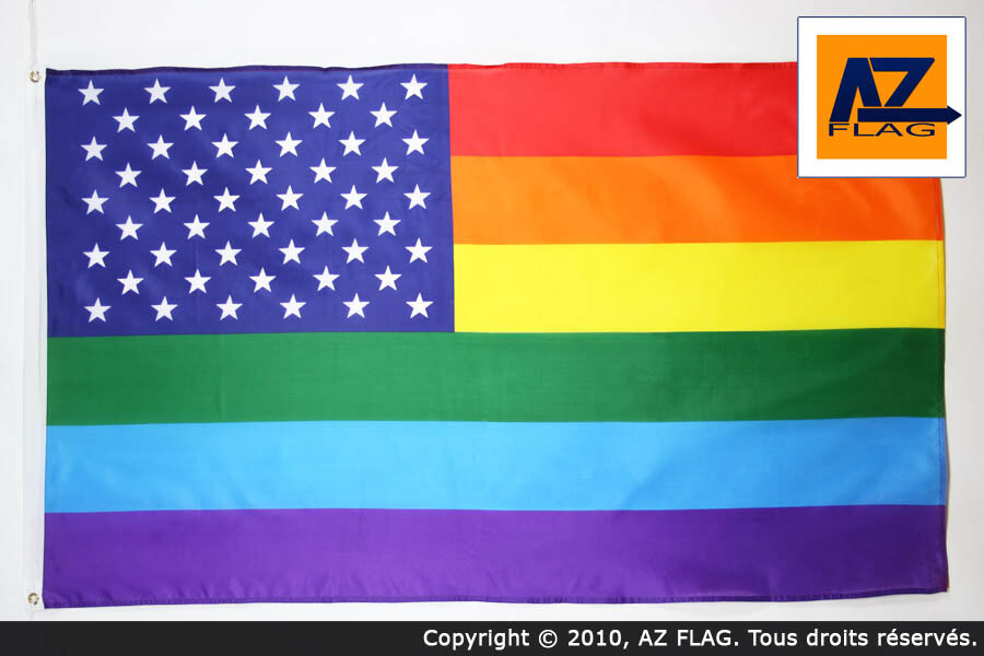 BANDIERA ARCOBALENO STATI UNITI 150x90cm - BANDIERA AMERICANA - RAINBOW FLAG 90