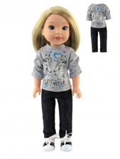Horse Best Friends Pant Set Fits 14.5" Wellie Wisher American Girl Doll Clothing