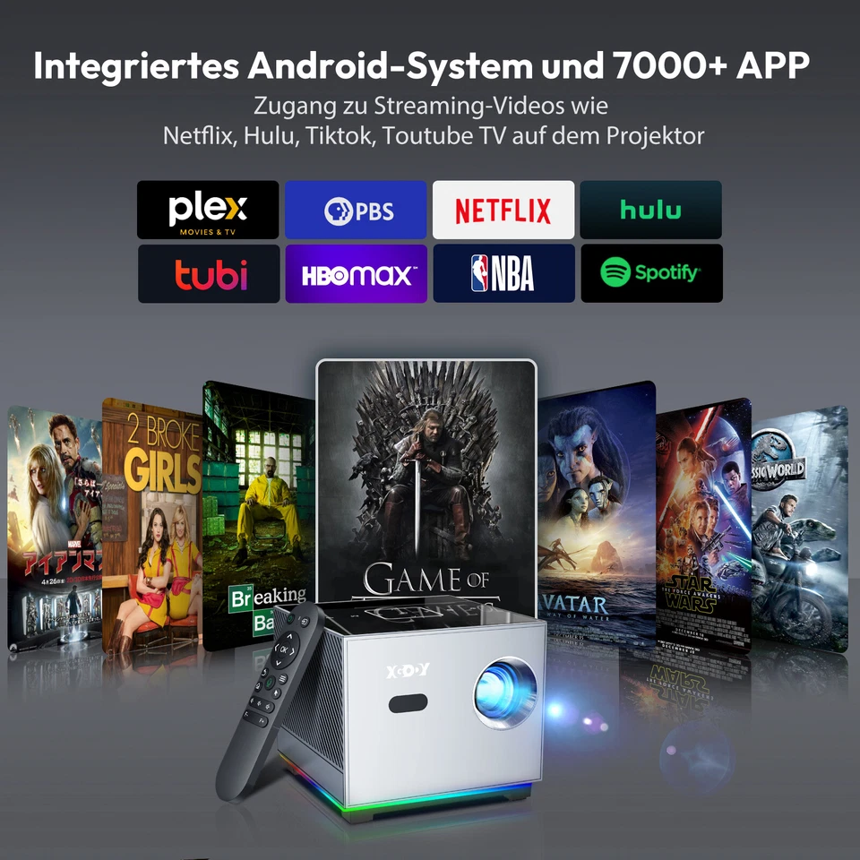 XGODY Mini Projektor 10000Lms Heimkino Beamer 1080P LCD 5G WIFI Bluetooth 5.0 DE - Bild 4 von 4