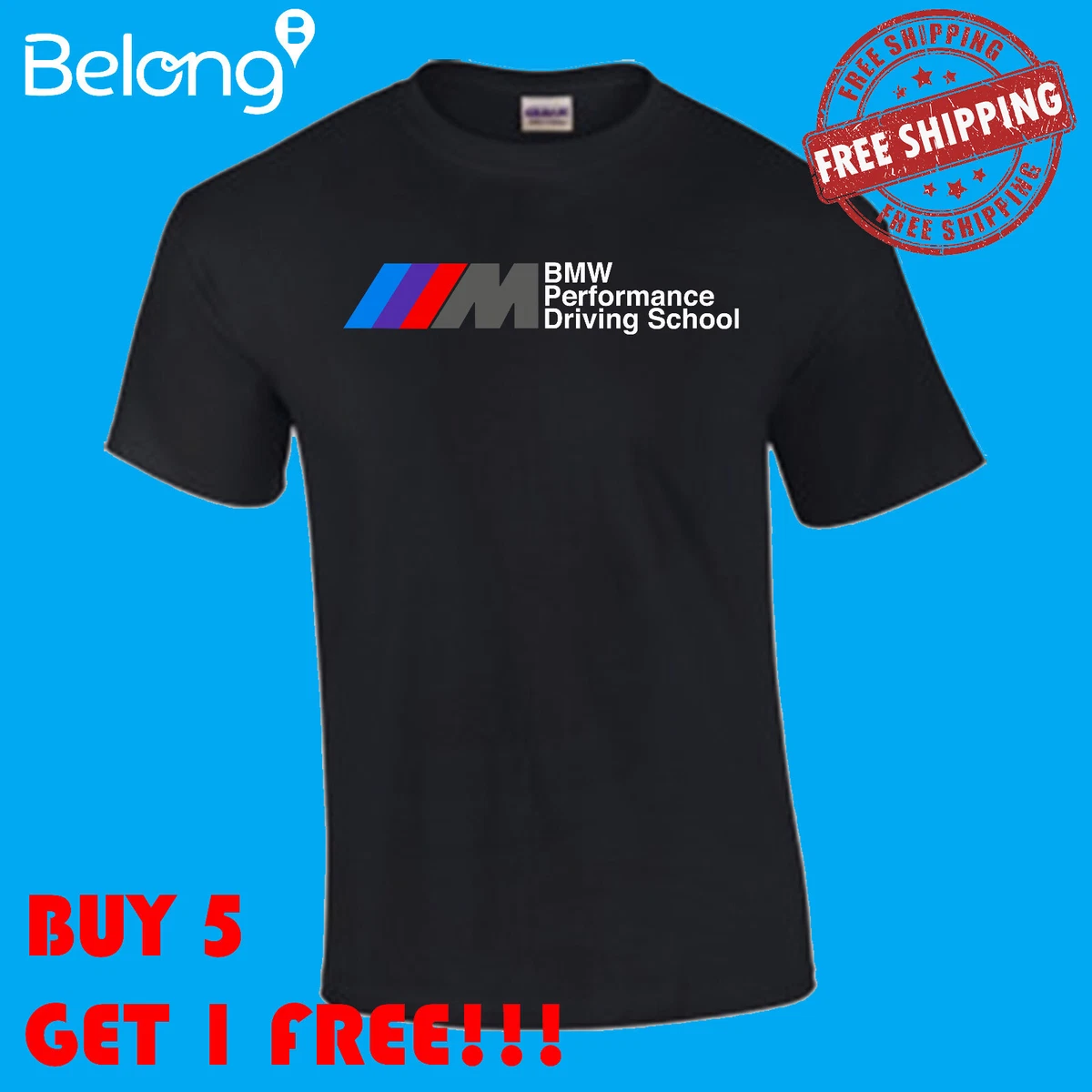 BMW M Power White Line T-Shirt  Shirts, Mens tshirts, Performance shirts