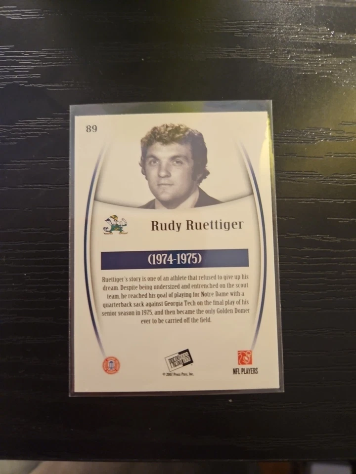 2007 Press Pass Legends - Rudy Ruettiger #89 (RC) - Image 4 of 4