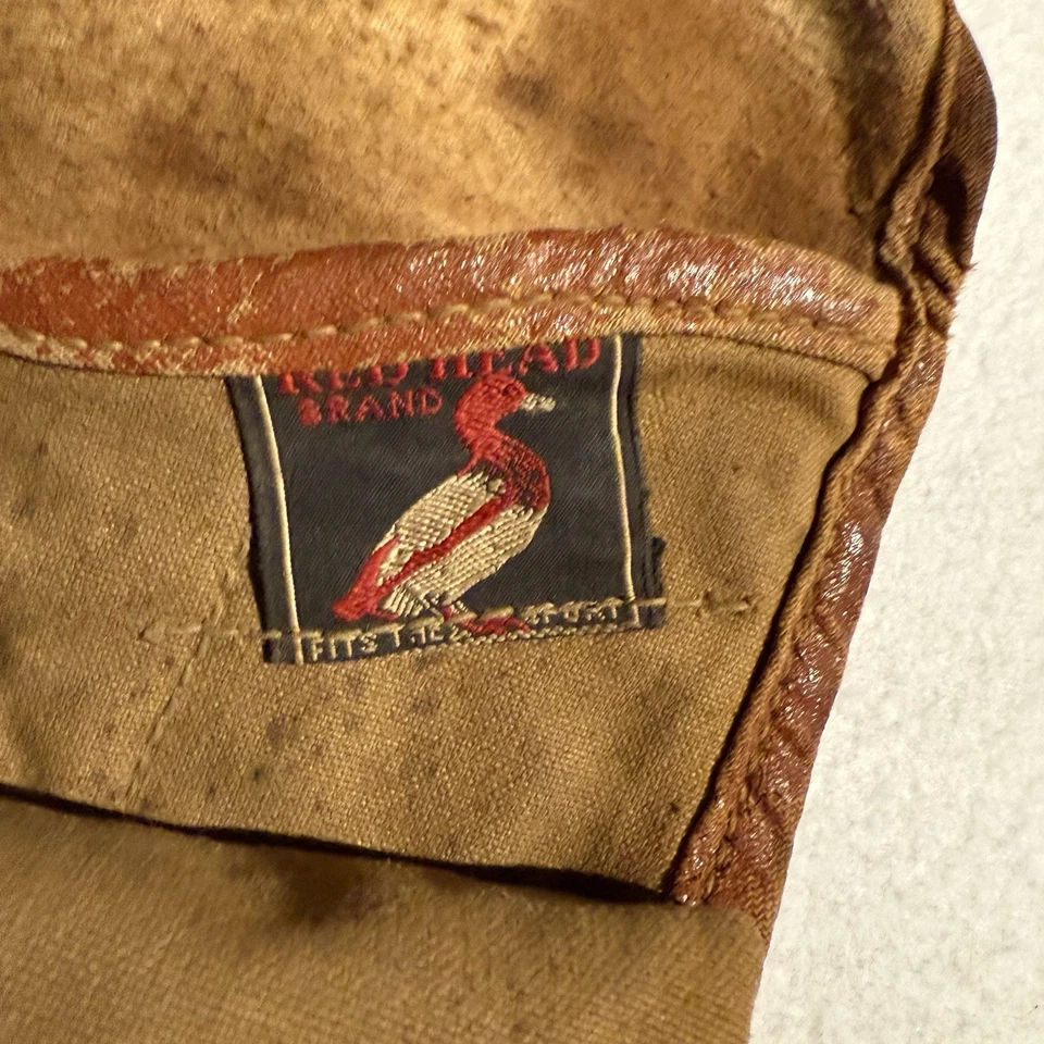 Red Head Brand Shotgun Case 1930’s Canvas Leather Duck Logo Folding Takedown Bag - Image 2 of 4