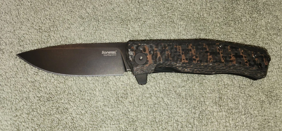 LionSteel Myto Magnacut Blade, Snakeskin Copper Fat Carbon, NEW! - Image 3 of 4