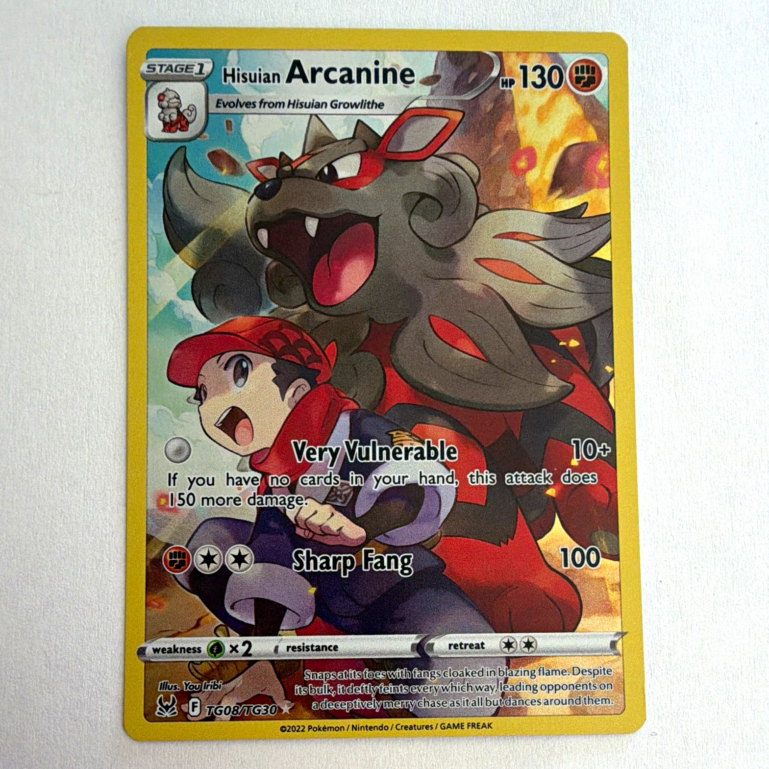 Pokemon Hisuian Arcanine TG08/TG30 Astral Radiance TG Ultra Rare Holo 130HP