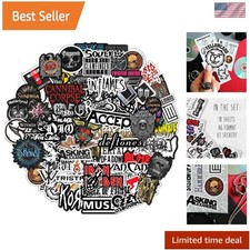 100 Pcs Heavy Metal Band Stickers, Waterproof Rock Decals, Guitar Emblems