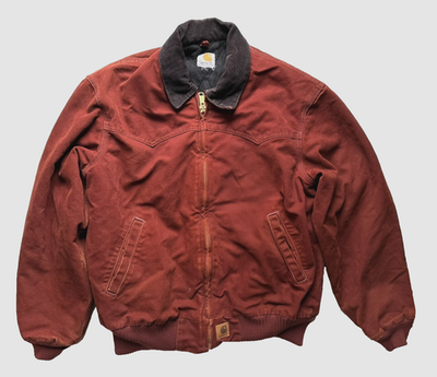 Men's Carhartt J14 CLY Clay Red Brown Duck Canvas Workwear Jacket
