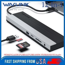 WAVLINK TYPE C DOCK LAPTOP DOCKING STATION HDMI DP VGA FOR LENOVO DELL HP MAC