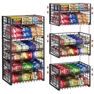 3-Pack Stackable Can Rack Organizer for Pantry, Adjustable Can Holder for Var...
