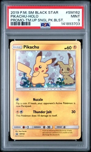 2019 POKEMON SM BLACK STAR PROMO TEAM UP SINGLE PACK BLISTERS PIKACHU-HOLO PSA 9