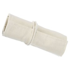 Handmade 24 Slots Roll Up Pencil Case, Canvas Pencil Wrap Pouch White