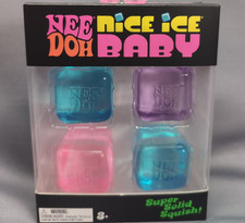 NeeDoh Nice Ice Baby 4 pack, Set of Four Nee Doh Mini Nice Cube Pink Blue Purple