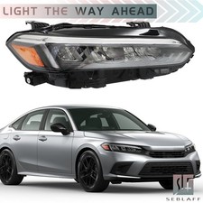 Right For Honda Civic 2022 2023 Full Led Black Headlight Assembly 33100-t20-a22