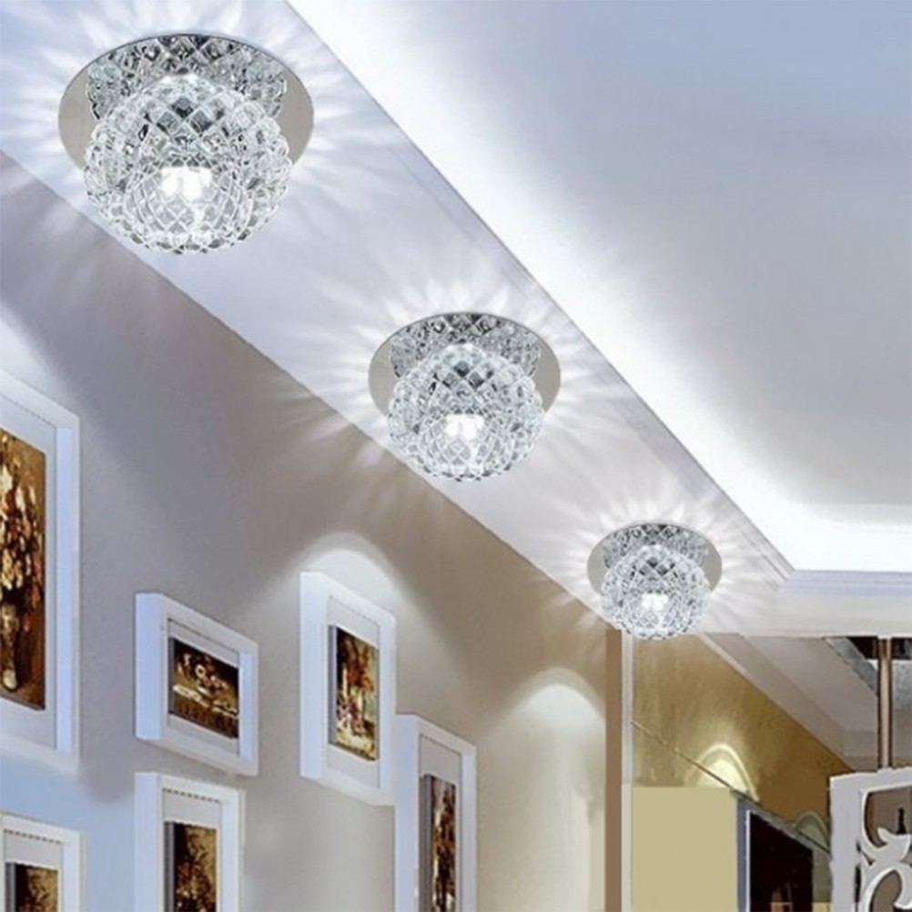 Modern LED Crystal Ceiling Light 5W LED Ceiling Fixtures Foyer Corridor Lamp Ent
