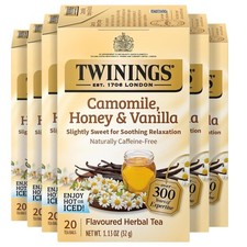 Twinings Camomile, Honey & Vanilla Herbal Tea 20 Count (Pack of 6) 