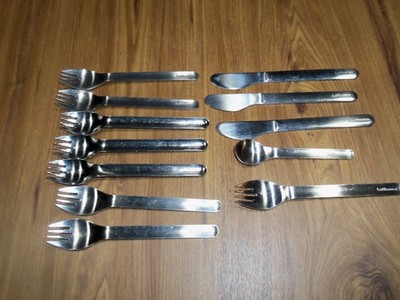 Lot Of 12 Vintage Airline Silverware Lufthansa #69