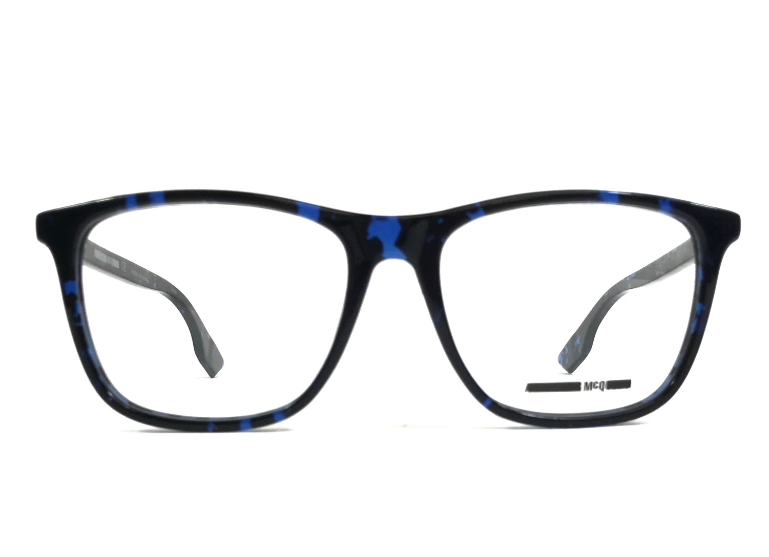 Alexander McQueen Eyeglasses Frames MQ0041O 004 Black Blue Tortoise 53-17-145