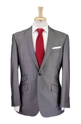 Richard James Savile Row Silver Gray Sharkskin Wool Silk 2-Btn Suit 38S