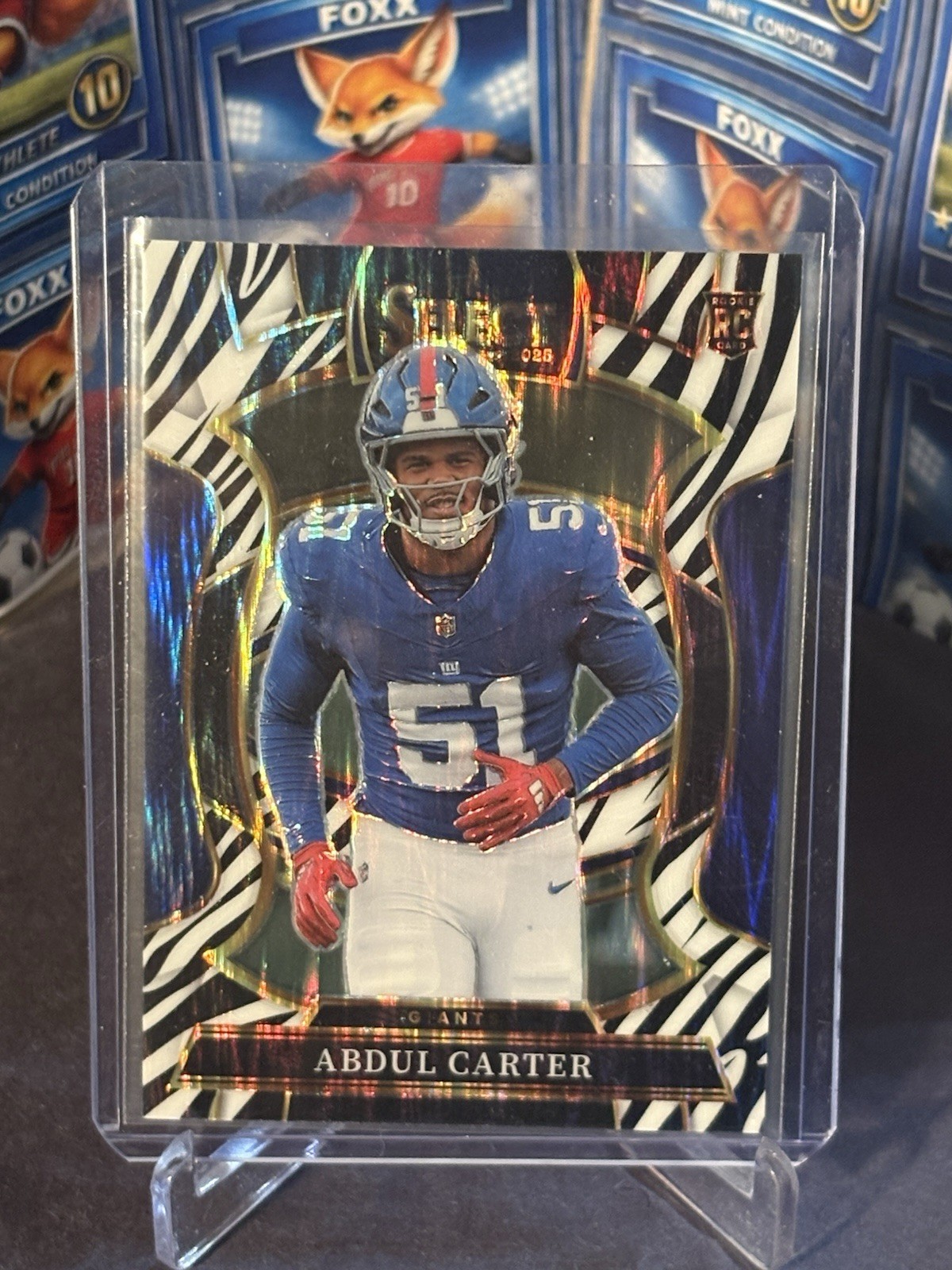 2025 Select Abdul Carter Zebra RC CASE HIT SSP #95 New York Giants