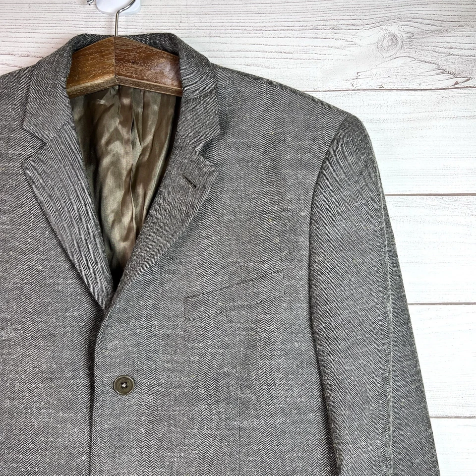 Chaqueta Blazer John Varvatos Para Hombres Marrón EE. UU. Mezcla Lana Seda Talla 42 Larga Foto 4 de 4