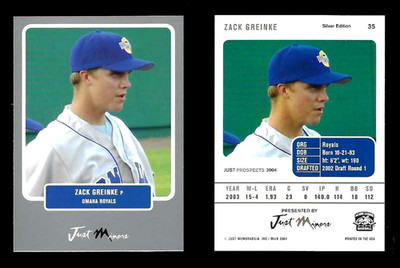 ZACH / ZACK GREINKE Houston Astros 2004 *SILVER EDITION* Baseball ROOKIE Card RC