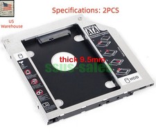 2pcs 9.5mm Optical Drive Bay with SATA III Interface 2.5" SATA SSD/HDD AL95MM