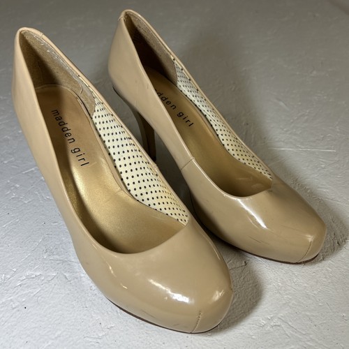 Madden Girl Getta Pumps Nude High Heel Diva Size 6.5 Beige - Picture 2 of 20