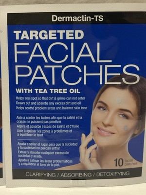 New Dermactin-TS Targeted Facial Patches 10 Patches with Tea Tree Oil Seal Spot