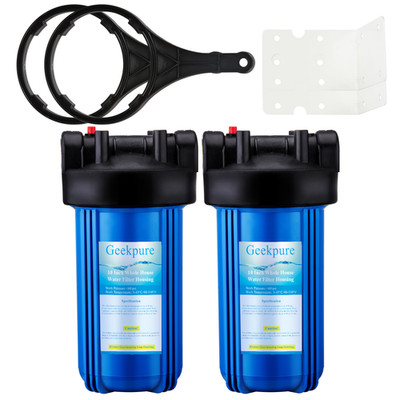 Geekpure Whole House 4.5'' x 10'' Big Water Filter Housing 1''NPT Pack 2