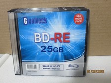 4 pack, Blank unused Blu-ray rewritable discs, BD-RE, 25GB