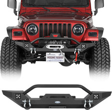 Offroad Mid Width Front Bumper Wwinch Plate For Jeep Wrangler Yj Tj 1987-2006