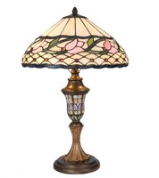 Lumilamp 5LL-5774 Tiffany Tischlampe Ø 40X60 Cm Rosa Bunt