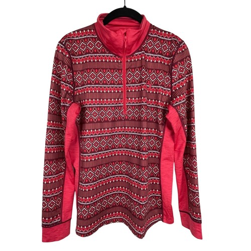 Kari Traa 1/2 Zip Mock Neck Tribal Aztec Print Pullover Top (Mid Layer) Size L - Picture 2 of 9