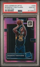 2022 PANINI DONRUSS OPTIC #209 BENNEDICT MATHURIN HYPER PINK RC PSA 10 GEM MINT
