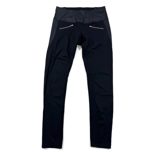 Aday Throw And Roll Leggings Black Zip Details Size Medium