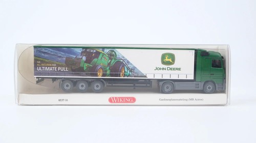 Wiking H0 053708 MB Actros lona cortina semirremolque John Deere | Condition: Gebraucht