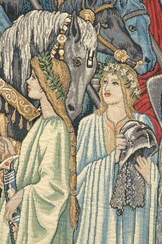 Holy Grail Without Border Medieval Decor Belgian Bohemian Tapestry Wall Hanging - Picture 5 of 5
