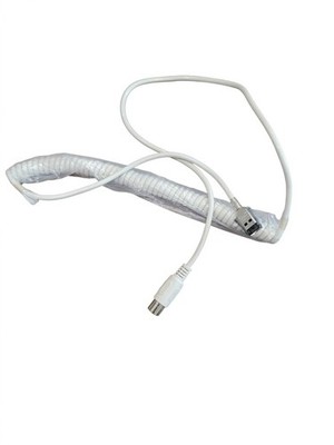 IBM  Compatible Model M Keyboard Cable SDL to AT Connector Coiled  6'