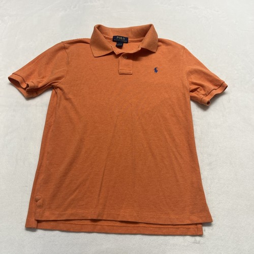 Polo Ralph Lauren Polo Shirt Boys L 14 - 16 Orange Short Sleeve Cotton Mesh Pony - Picture 9 of 9